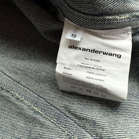 NWT Alexander Wang Denim Jacket With Silver Nickel Coin Buttons - Picture 14 of 14